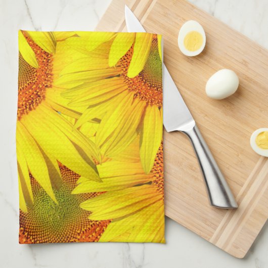 Linge De Cuisine Fleurs de soleil (Quart Plié)