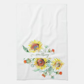 Linge De Cuisine Fleurs de soleil aquarelles personnalisées (Vertical)