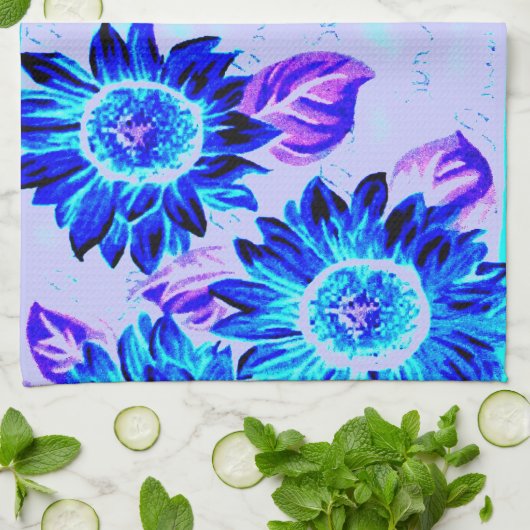 Linge De Cuisine Fleurs de soleil branlantes (Plié)