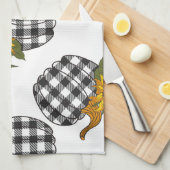 Linge De Cuisine Fleurs de soleil, citrouille plaid, décoration de (Quart Plié)