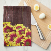 Linge De Cuisine Fleurs de soleil d'automne rustiques sur Mariage d (Quart Plié)