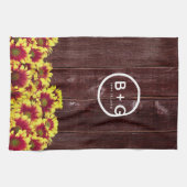 Linge De Cuisine Fleurs de soleil d'automne rustiques sur Mariage d (Horizontal)