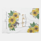 Linge De Cuisine Fleurs de soleil et Corbeau Thanksgiving Famille (Horizontal)