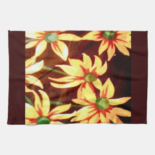 Linge De Cuisine Fleurs de soleil gaies (Horizontal)