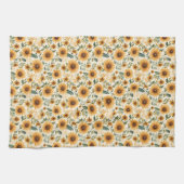 Linge De Cuisine Fleurs de soleil jaunes florales (Horizontal)