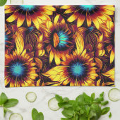 Linge De Cuisine Fleurs de soleil lumineuses (Plié)