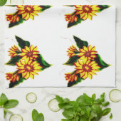 Linge De Cuisine Fleurs de soleil peintes (Plié)