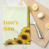 Linge De Cuisine Fleurs de soleil personnalisées (Quart Plié)