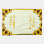 Linge De Cuisine Fleurs de soleil personnalisées (Horizontal)