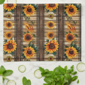 Linge De Cuisine Fleurs de soleil rustiques (Plié)