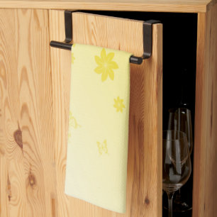 Linge De Cuisine Fleurs de soleil sur papillons