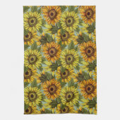 Linge De Cuisine Fleurs de soleil sur Sage Arrière - plan Foliage O (Vertical)