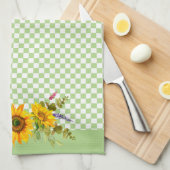 Linge De Cuisine Fleurs de soleil sur tableau de bord (Quart Plié)