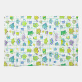 Linge De Cuisine Fleurs de théières en pot de café (Horizontal)