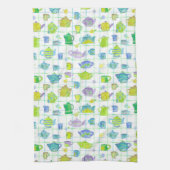 Linge De Cuisine Fleurs de théières en pot de café (Vertical)