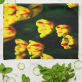 Linge De Cuisine Fleurs de tulipe jaune (Plié)