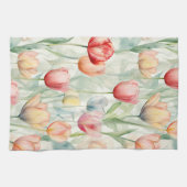 Linge De Cuisine Fleurs de tulipe jaune rouge de ferme (Horizontal)