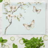 Linge De Cuisine Fleurs de tulipes vertes blanches Shower de mariag (Plié)