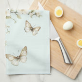 Linge De Cuisine Fleurs de tulipes vertes blanches Shower de mariag (Quart Plié)