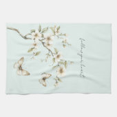 Linge De Cuisine Fleurs de tulipes vertes blanches Shower de mariag (Horizontal)