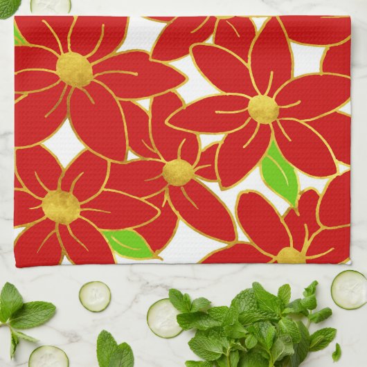 Linge De Cuisine Fleurs de vacances 2 (Plié)