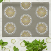 Linge De Cuisine FLEURS DE VIE - Géométrie Sacrée Lumière 1 (Plié)