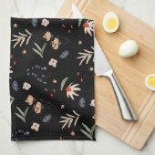 Linge De Cuisine Fleurs d'eau simples 1 (Quart Plié)