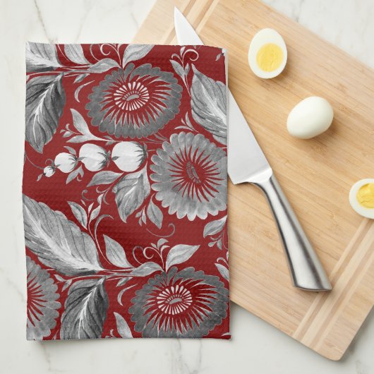 Linge De Cuisine Fleurs décoratives (Quart Plié)