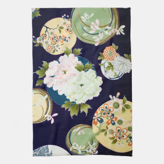 Linge De Cuisine Fleurs, design japonais (Vertical)