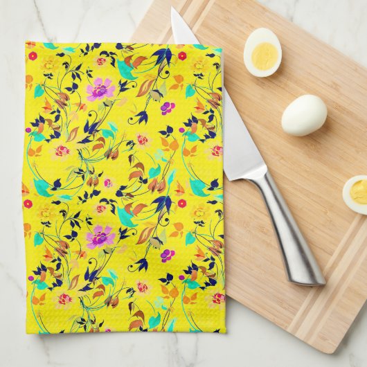 Linge De Cuisine Fleurs d'été (Quart Plié)