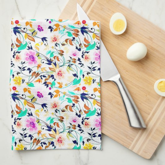Linge De Cuisine Fleurs d'été (Quart Plié)