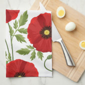 Linge De Cuisine Fleurs d'été joyeuses floraison de pavot (Quart Plié)