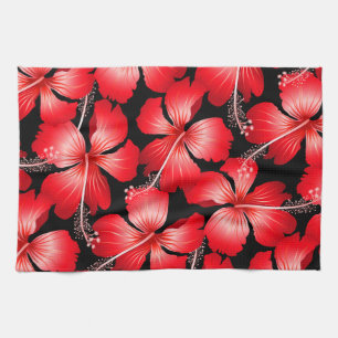 Linge De Cuisine Fleurs d'hibiscus rouges