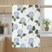 Linge De Cuisine Fleurs d'hydrangea aquarelle bleues