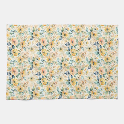 Linge De Cuisine Fleurs d'or Sunny (Horizontal)