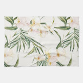 Linge De Cuisine Fleurs d'Orchidée Blanche Tropicale pour une Fête  (Horizontal)