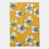 Linge De Cuisine Fleurs d'orchidées jaune et blanc (Vertical)