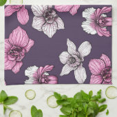 Linge De Cuisine Fleurs d'orchidées roses (Plié)