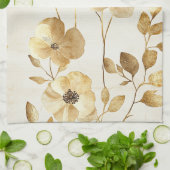 Linge De Cuisine Fleurs dorées chic (Plié)