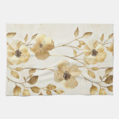 Linge De Cuisine Fleurs dorées chic (Horizontal)