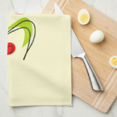 Linge De Cuisine Fleurs du Coeur Rouge mignonnes et papillons jaune (Quart Plié)