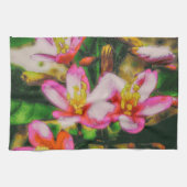 Linge De Cuisine Fleurs Éclaboussées de Rose (Horizontal)