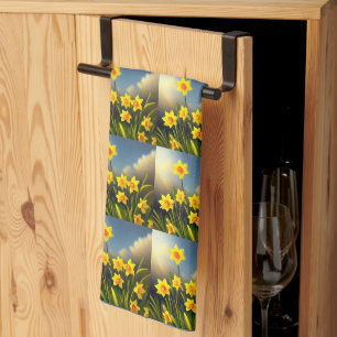 Linge De Cuisine Fleurs Éclairées par le Soleil : Jonquilles Dorées
