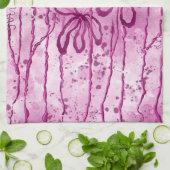 Linge De Cuisine Fleurs encrées Ciel rose (Plié)