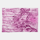 Linge De Cuisine Fleurs encrées Ciel rose (Horizontal)