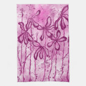 Linge De Cuisine Fleurs encrées Ciel rose (Vertical)