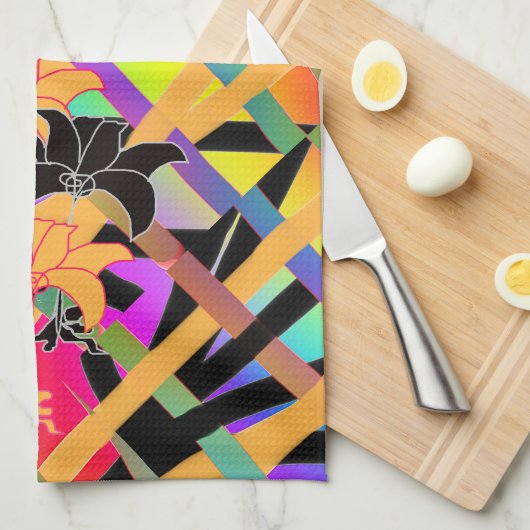 Linge De Cuisine Fleurs Entrelacées (Quart Plié)