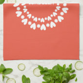 Linge De Cuisine Fleurs Et Coeurs Nom (Plié)
