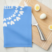 Linge De Cuisine Fleurs Et Coeurs Nom (Quart Plié)