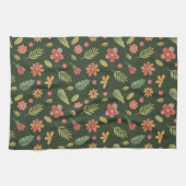 Linge De Cuisine Fleurs et Feuilles de Forêt Whimsical (Horizontal)